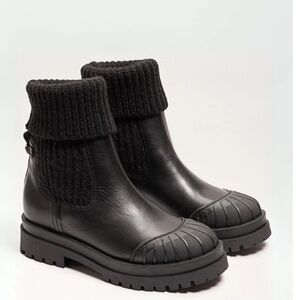 Sam Edelman Steele Knit Detail Boots  Size: 9.5 Color: Black